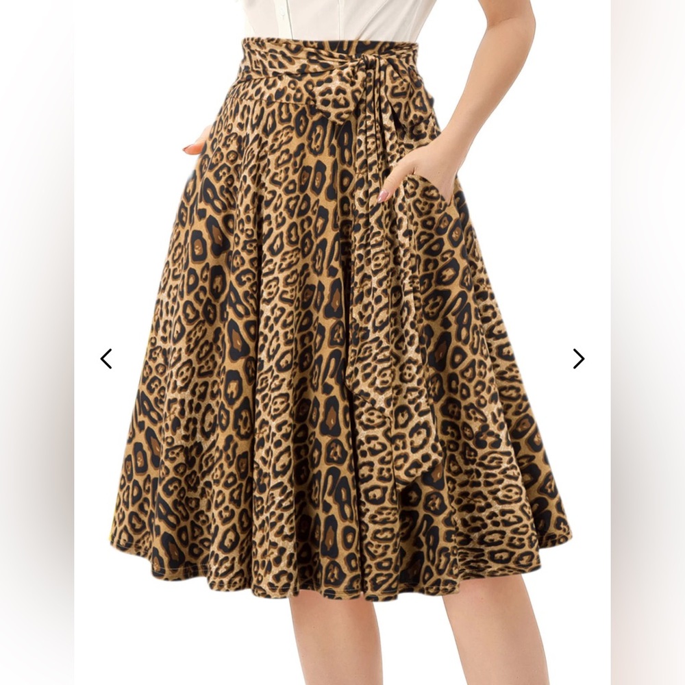 Animal Print Skater Skirt